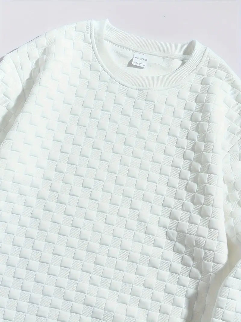 Stafford – Sweter z Teksturą w Kratkę