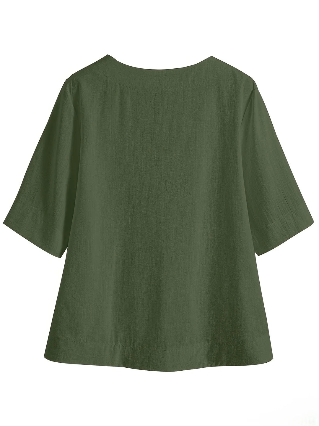 Mattea - Casual Luźny Krój Góra Z Dekoltem w Serek