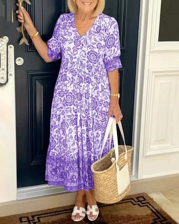 Perla – Sukienka w Stylu Bohemy z Dekoltem w Szpic