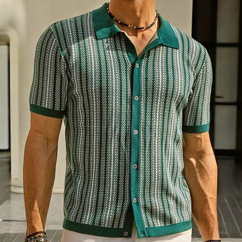 Stark – Elegancka Koszula z Krótkim Rękawem i Guzikami
