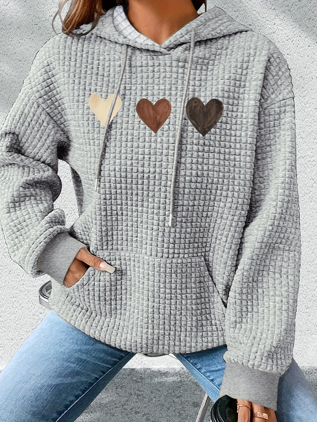 Urmela – Swobodna Bluza z Kapturem z Poliestru z Kieszeniami