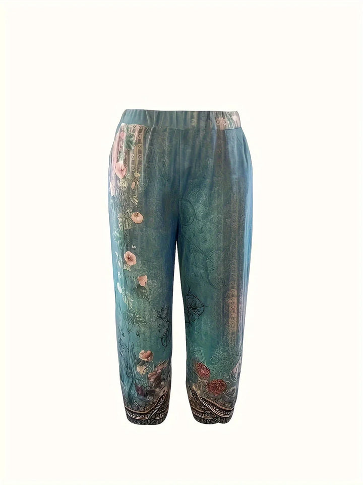 Kayden - Vintage Kwieciste Spodnie Capri
