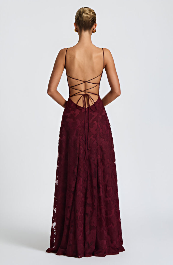 Alona – Elegancka Suknia Maxi z Koronką
