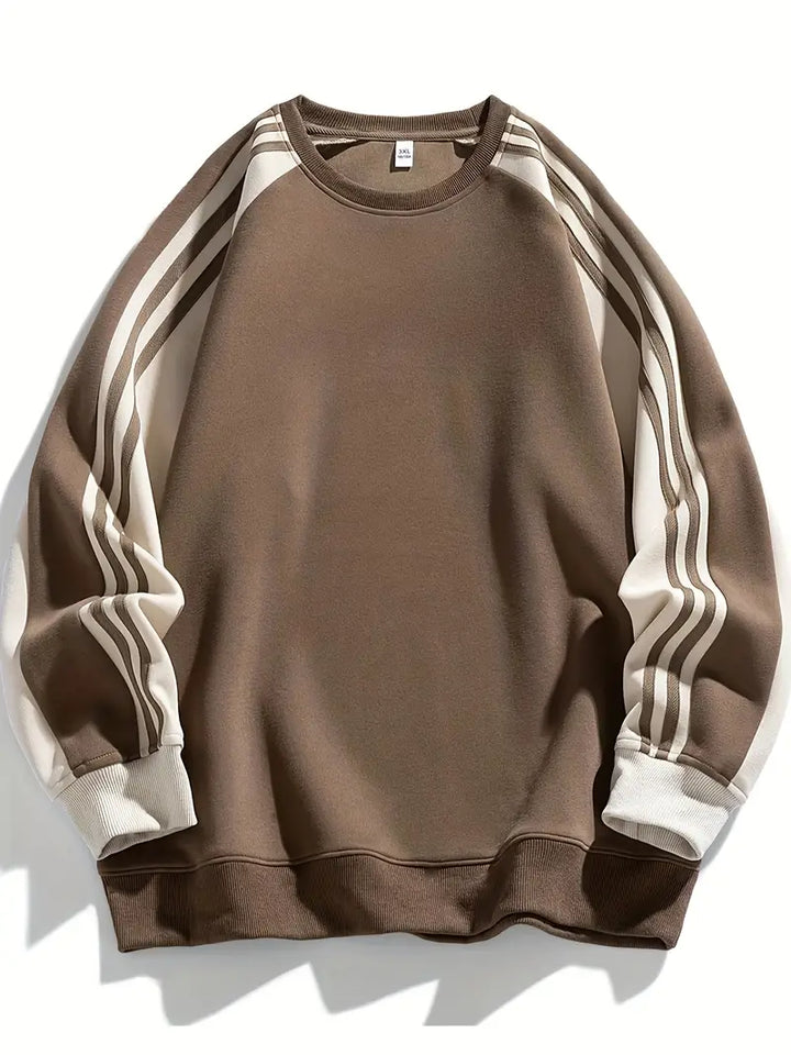 Maddox – Bluza z Paskami Na Rękawach i Okrągłym Dekoltem