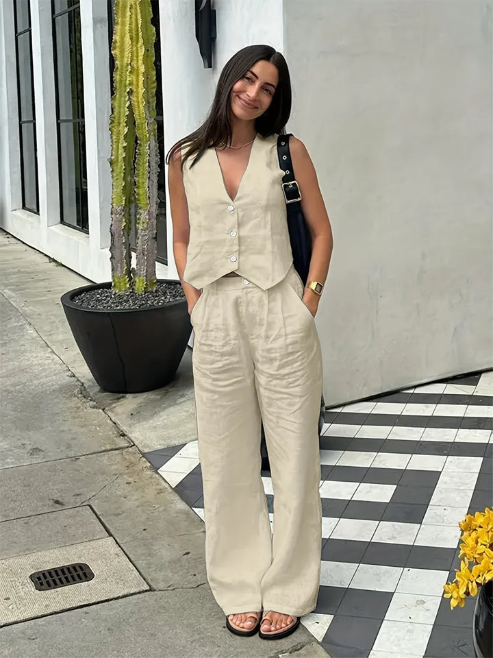 Jorja – Elegancki Dwuczęściowy Zestaw Bez Rękawów
