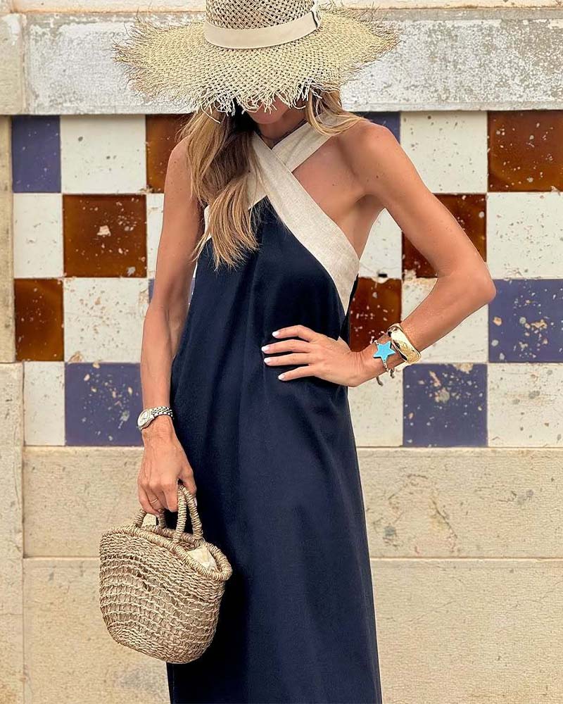 Giana – Elegancka Sukienka z Odkrytymi Plecami i Skrzyżowanym Dekoltem