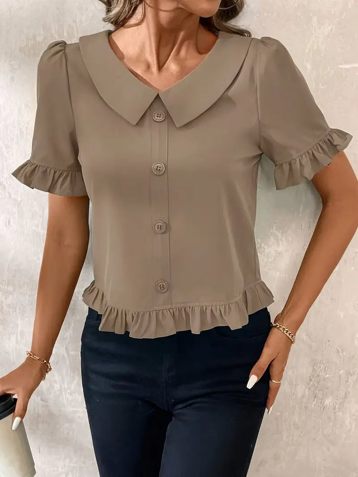Foteini - Elegancka Bluzka Z Krótkim Rękawem