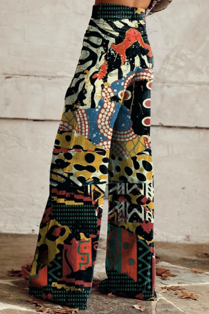 Randolph - Stylowe spodnie Boho Vintage z szerokimi nogawkami