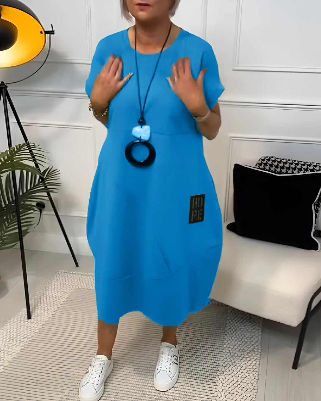 Jocelyn – Swobodna Sukienka z Kieszeniami