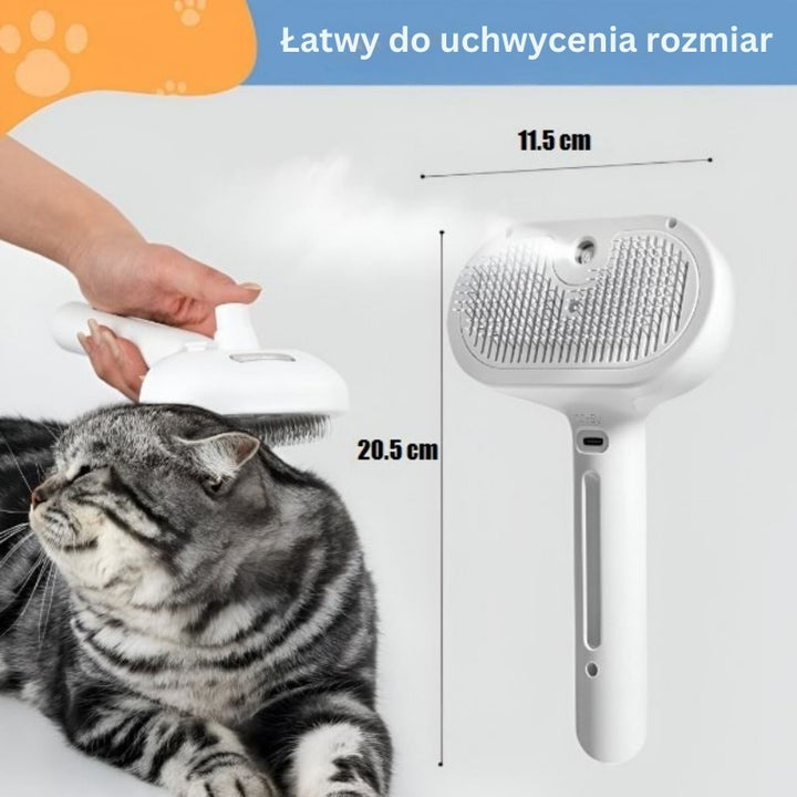 FurEase - Akumulatorowa Szczotka Parowa Do Pielęgnacji Zwierząt