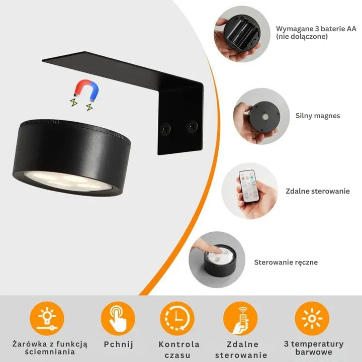 GlowFrame – Magnetyczna Lampa do Obrazów z 13 Trybami Swiecenia (Zestaw 3 Sztuki)