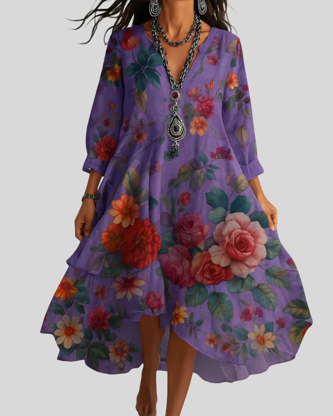 Debra – Sukienka Maxi w Kwiatowy Wzór