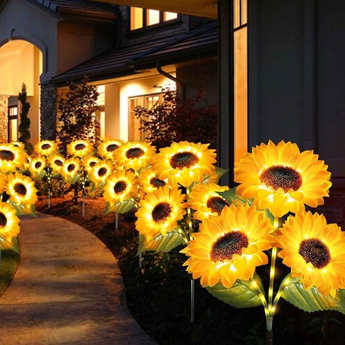 FloralGlow - Solarny LED Słonecznik Ogród Światła