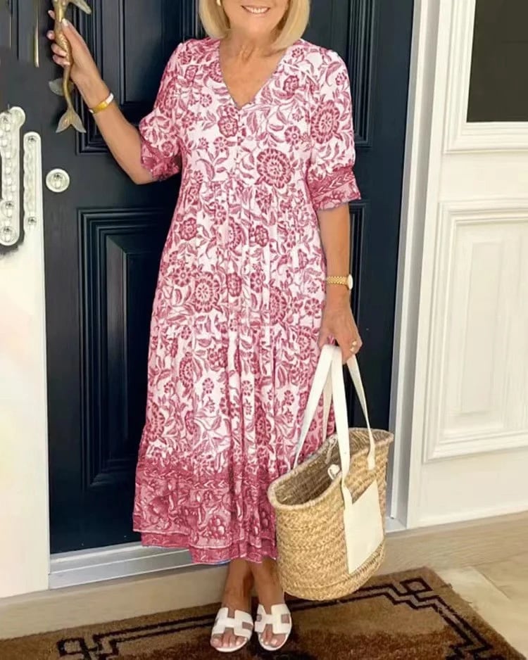 Perla – Sukienka w Stylu Bohemy z Dekoltem w Szpic