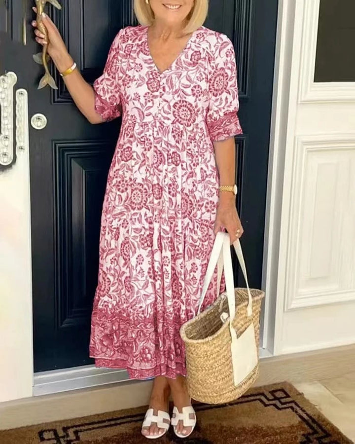 Perla – Sukienka w Stylu Bohemy z Dekoltem w Szpic