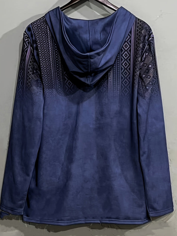 Sandeep – Swobodna Bluza z Kapturem z Nadrukiem 3D