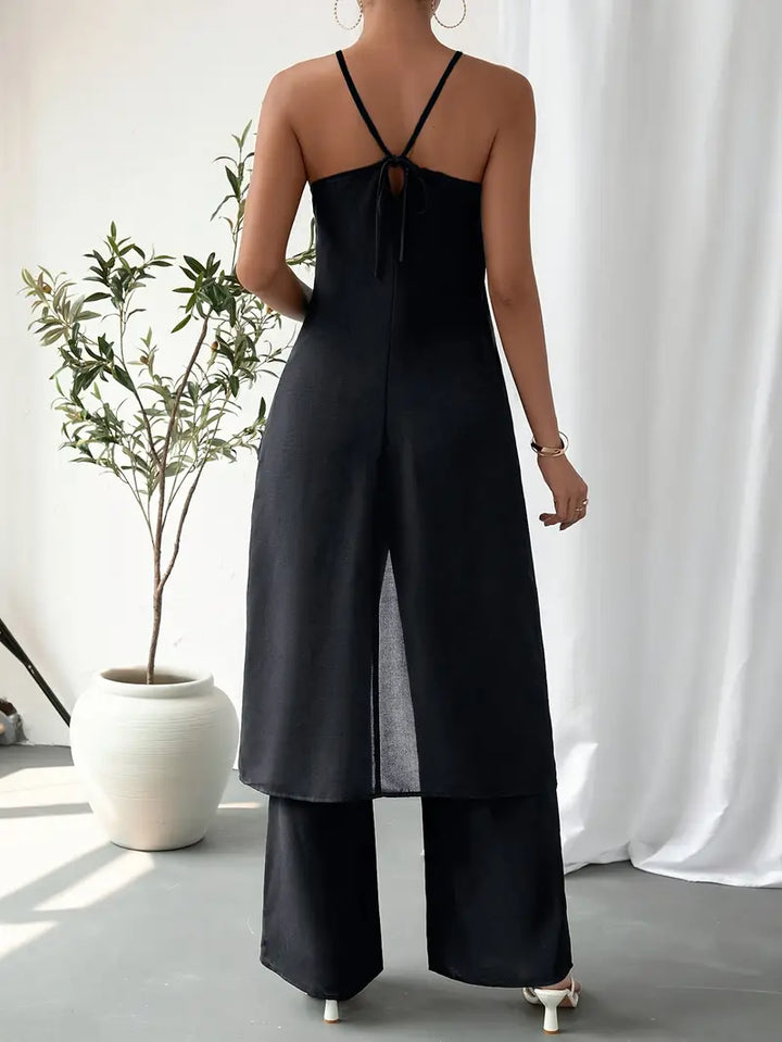 Eirini - Elegancki Dwuczęściowy Zestaw Bez Rękawów