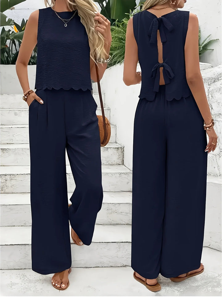 Raya – Stylowy Dwuczęściowy Zestaw Bez Rękawów