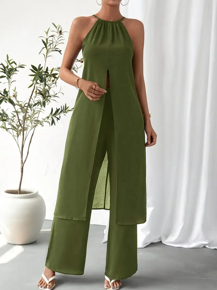 Eirini - Elegancki Dwuczęściowy Zestaw Bez Rękawów