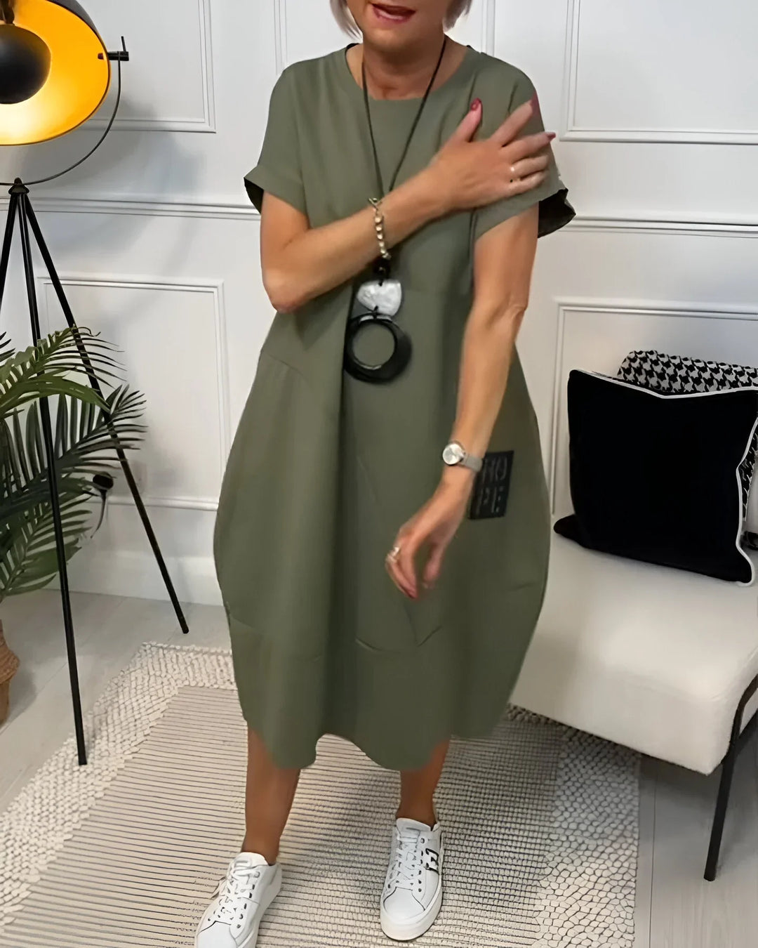 Jocelyn – Swobodna Sukienka z Kieszeniami