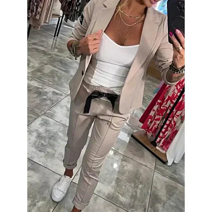 Jocelyne - Elegancki Zestaw Marynarki Spodni