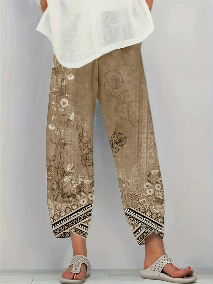 Kayden - Vintage Kwieciste Spodnie Capri