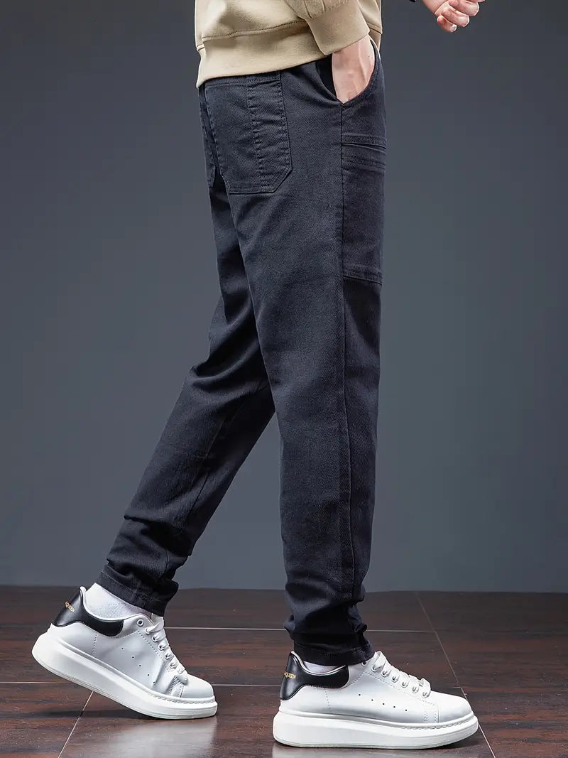 Jarrett – Eleganckie Spodnie Jogger z Troczkiem w Pasie