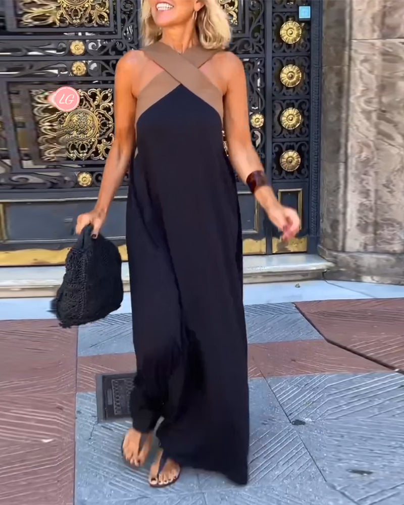 Giana – Elegancka Sukienka z Odkrytymi Plecami i Skrzyżowanym Dekoltem