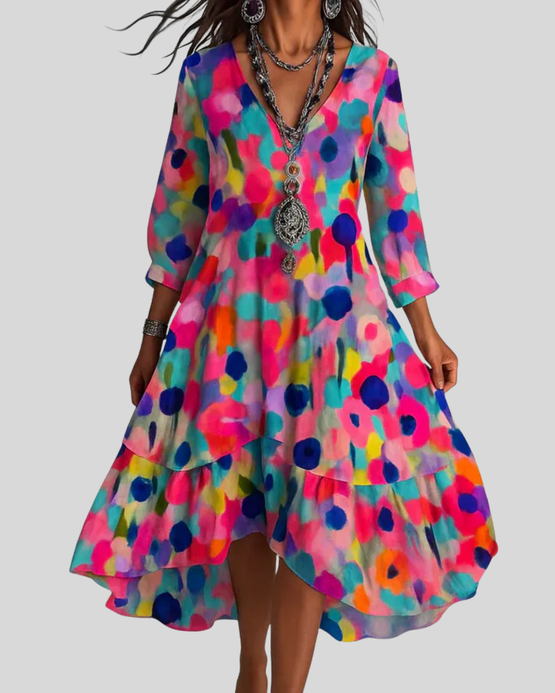 Debra – Sukienka Maxi w Kwiatowy Wzór