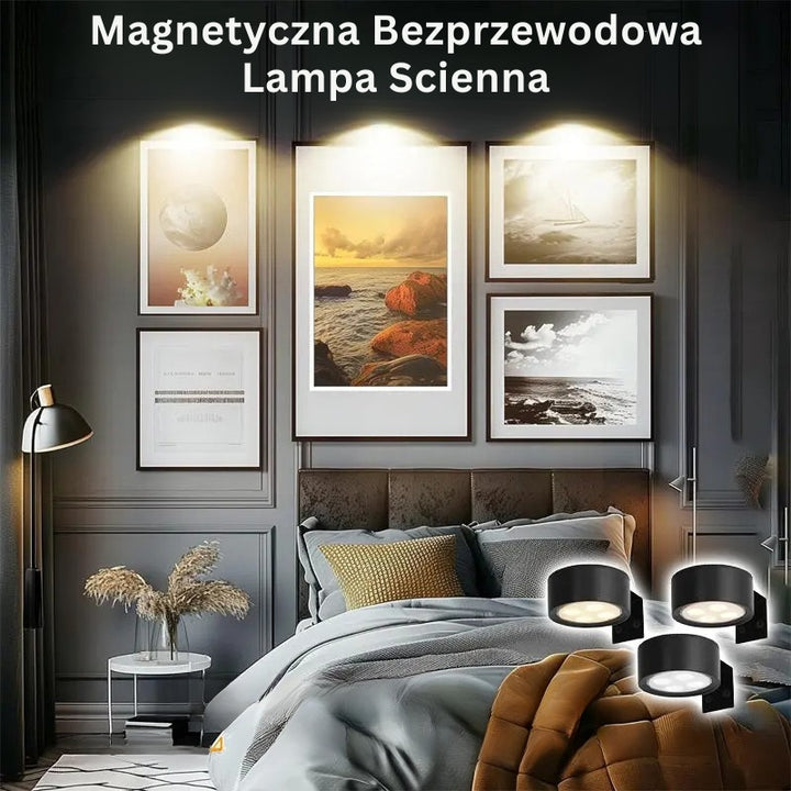 GlowFrame – Magnetyczna Lampa do Obrazów z 13 Trybami Swiecenia (Zestaw 3 Sztuki)