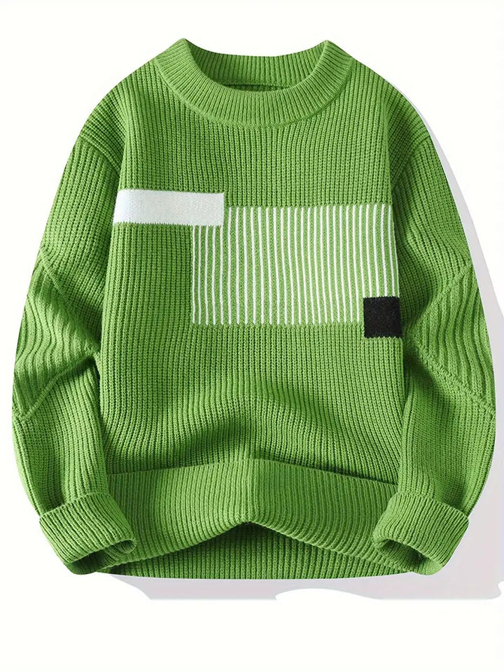 Arlen – Elegancki Sweter z Długim Rękawem i Geometrycznym Wzorem