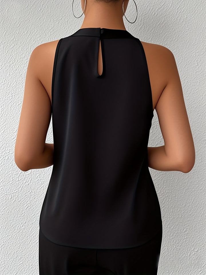 Cerys – Elegancka Bluzka Bez Rękawów Z Poliestru