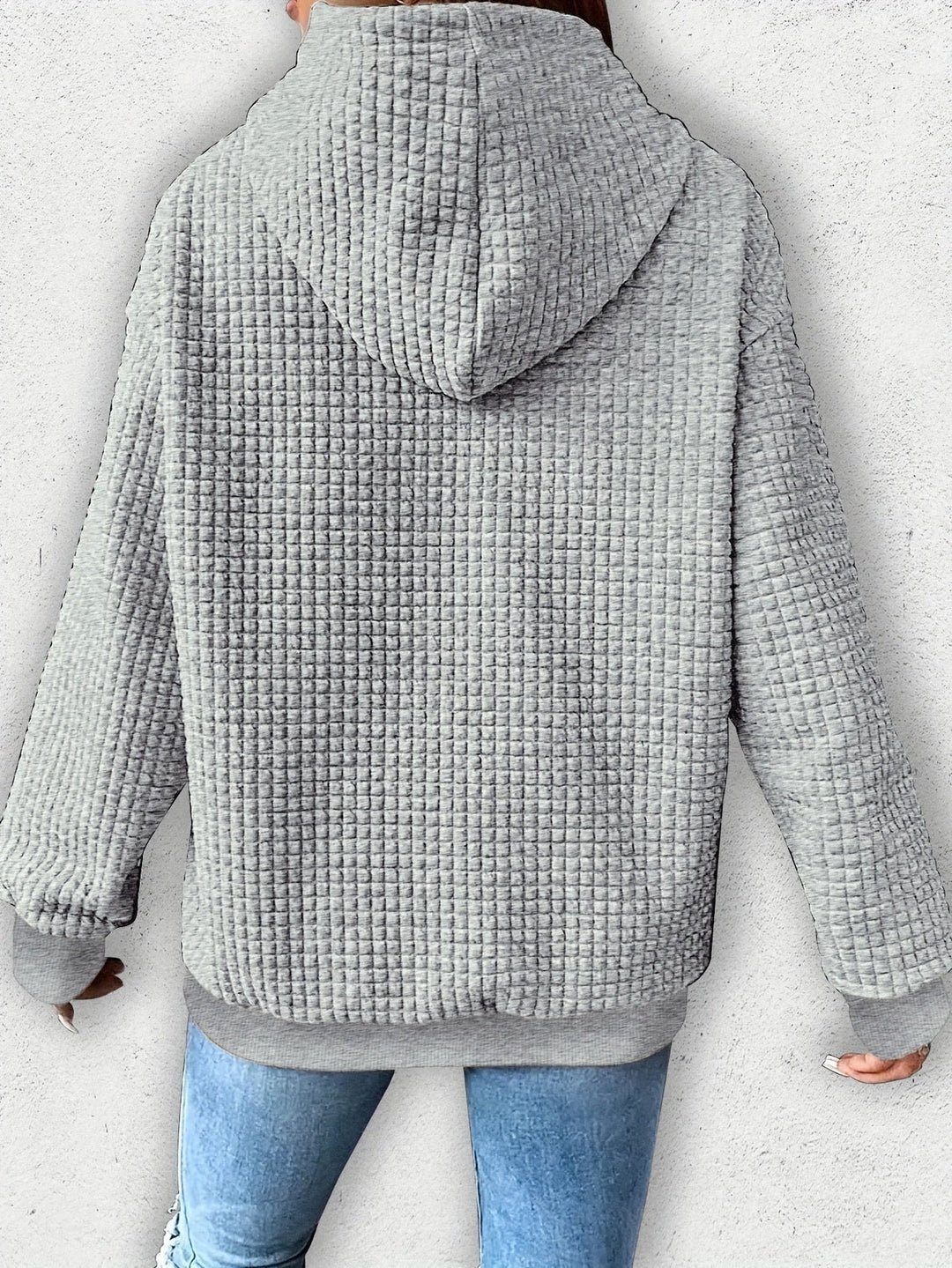Urmela – Swobodna Bluza z Kapturem z Poliestru z Kieszeniami
