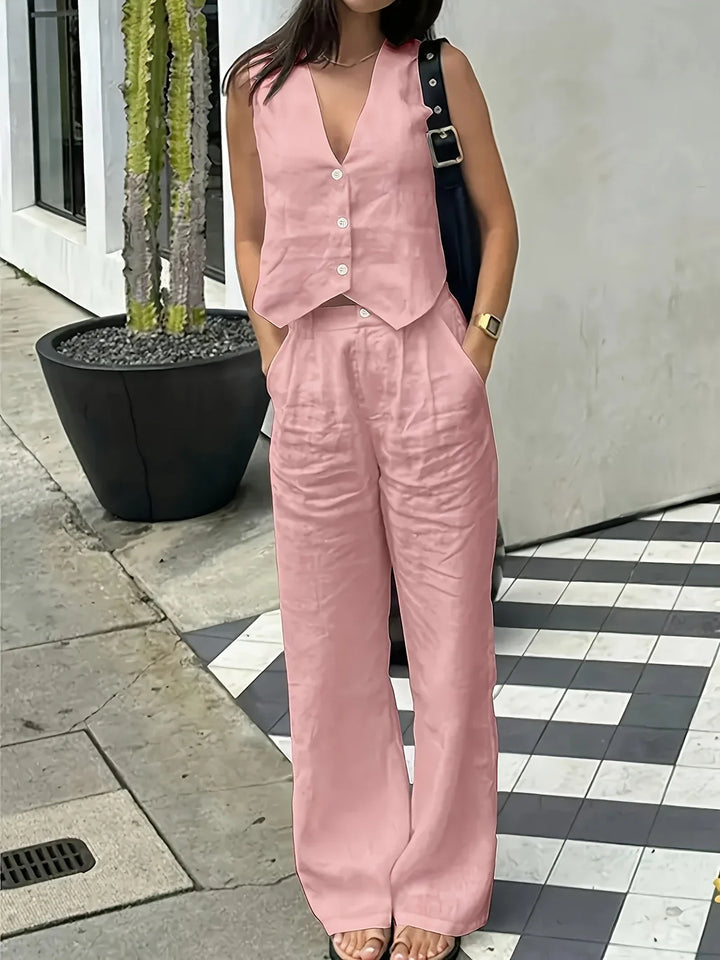 Jorja – Elegancki Dwuczęściowy Zestaw Bez Rękawów