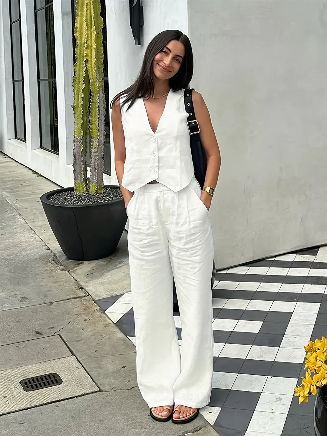 Jorja – Elegancki Dwuczęściowy Zestaw Bez Rękawów