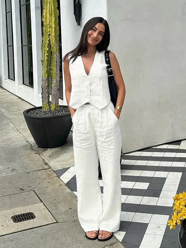 Jorja – Elegancki Dwuczęściowy Zestaw Bez Rękawów