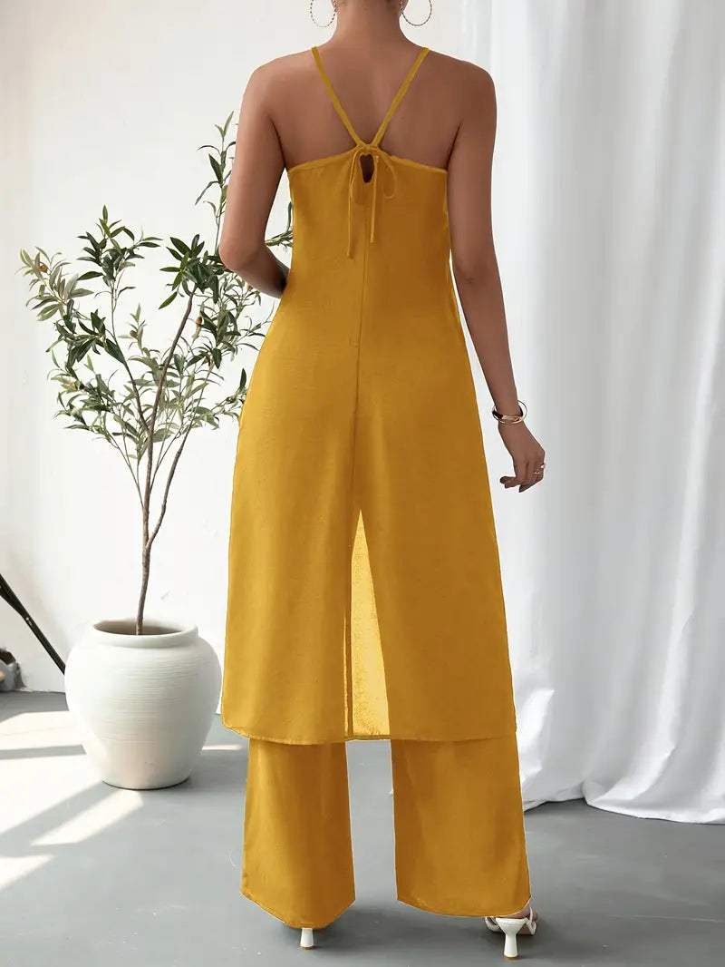 Eirini - Elegancki Dwuczęściowy Zestaw Bez Rękawów