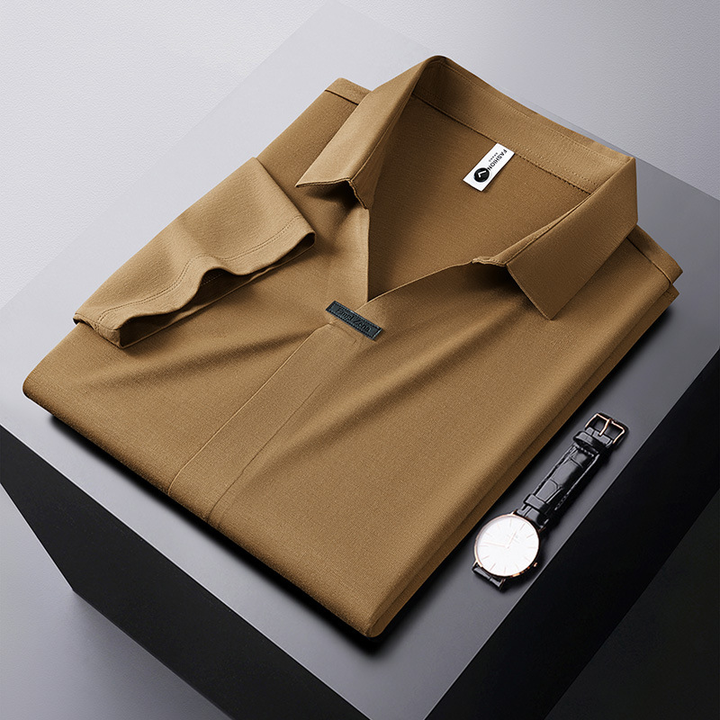 Jeorge – Elegancka Koszulka Polo z Bawełny i Jedwabiu