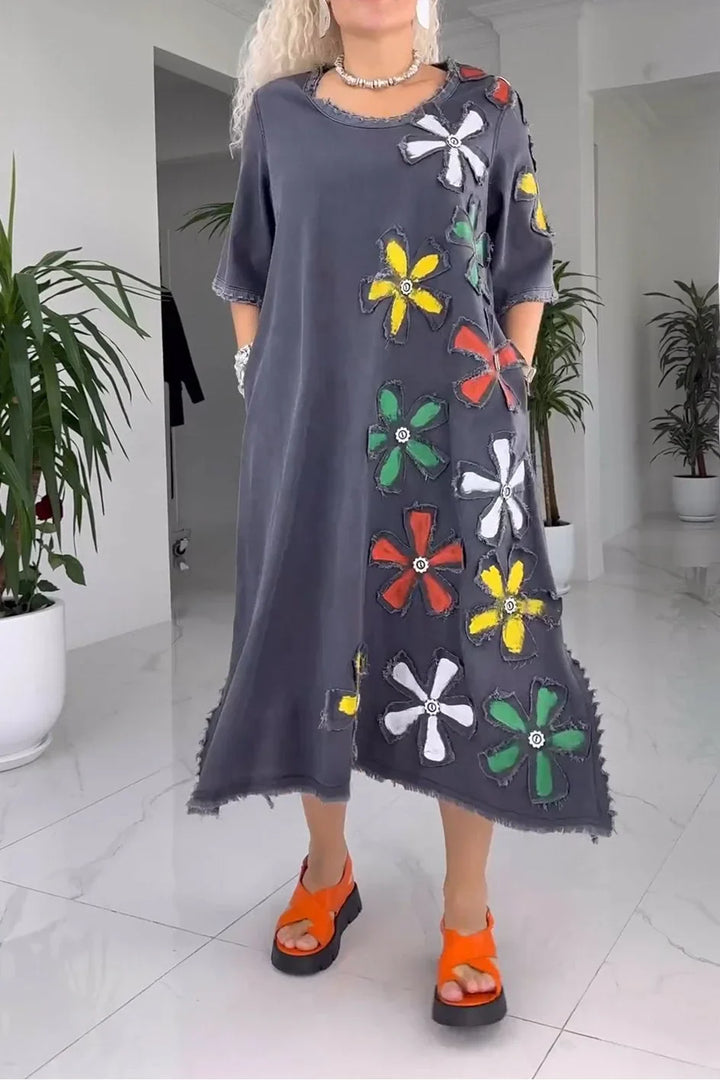 Jiella – Sukienka z Casualowym Kwiatowym Wzorem