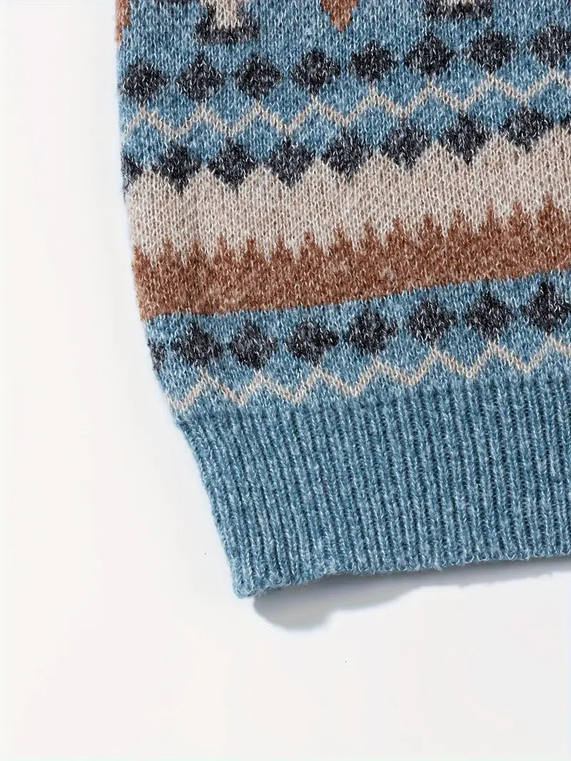 Hartman – Sweter z Zianiny o Geometrycznym Wzorze