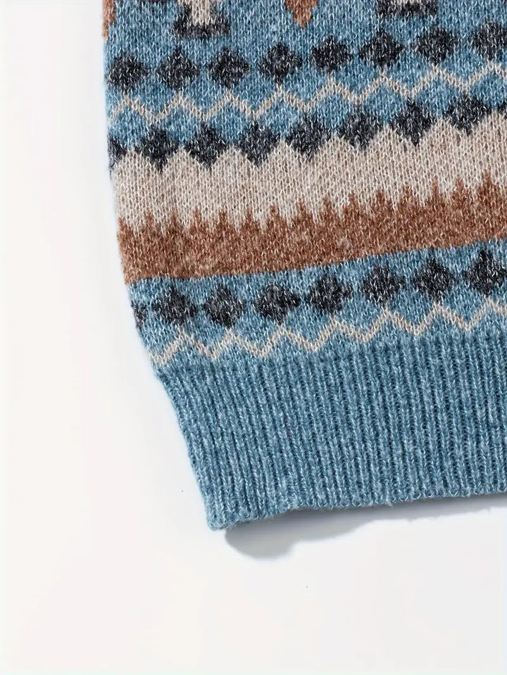 Hartman – Sweter z Zianiny o Geometrycznym Wzorze
