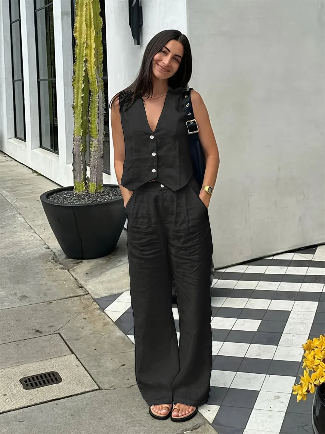 Jorja – Elegancki Dwuczęściowy Zestaw Bez Rękawów