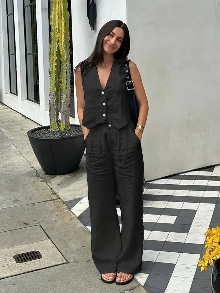 Jorja – Elegancki Dwuczęściowy Zestaw Bez Rękawów