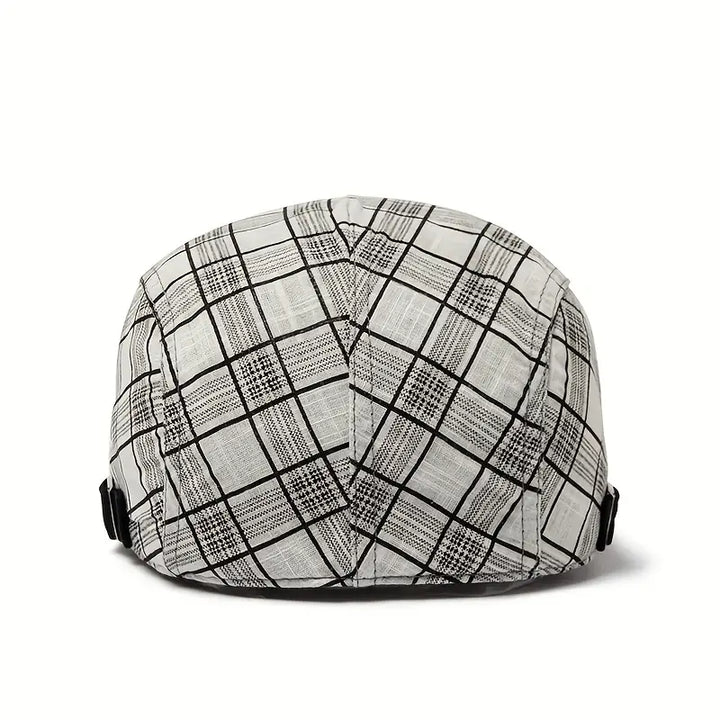 Zared – Regulowana Czapka Beret w Stylu Vintage w Kratę