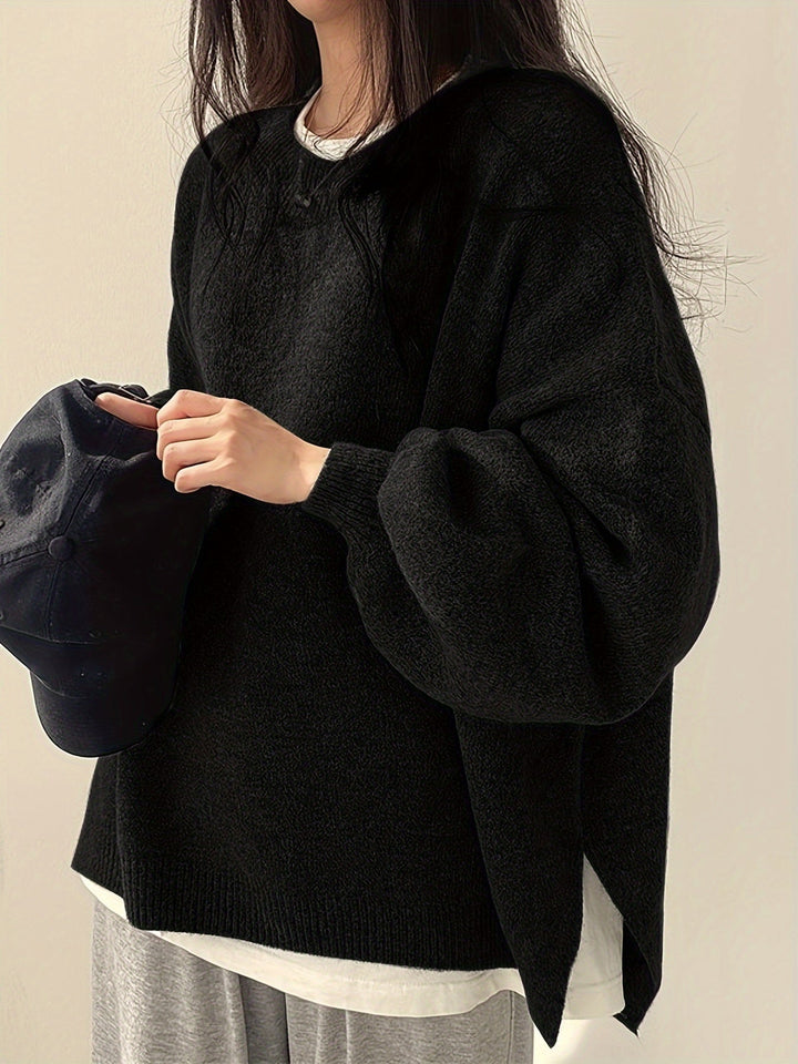 Pearline – Sweter z Okrągłym Dekoltem i Długim Rękawem