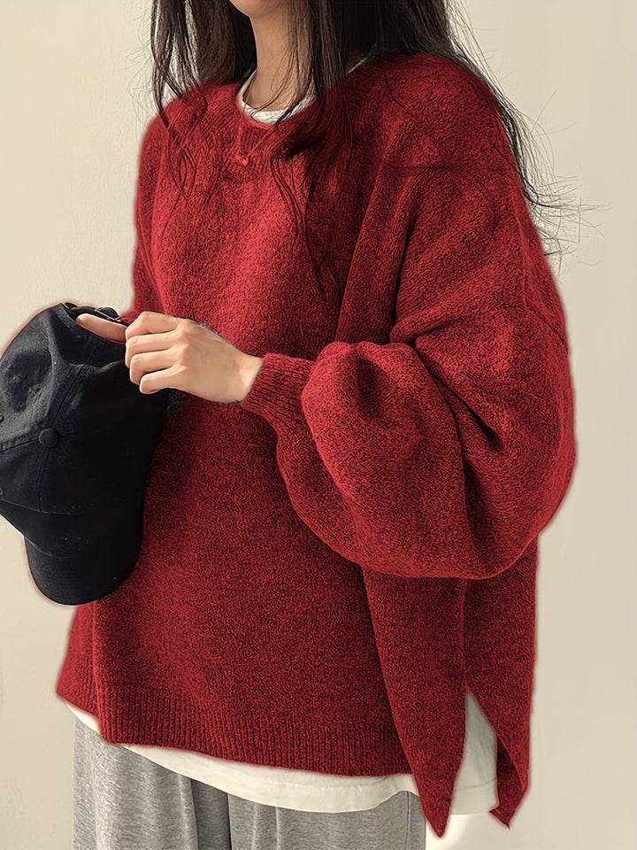 Pearline – Sweter z Okrągłym Dekoltem i Długim Rękawem