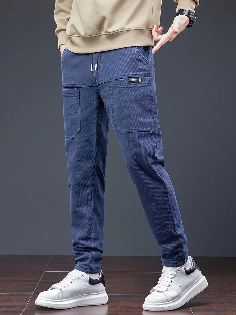 Jarrett – Eleganckie Spodnie Jogger z Troczkiem w Pasie