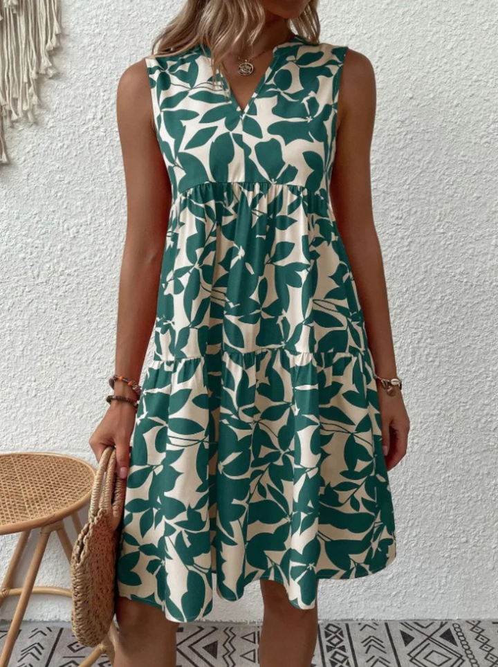 Greysen - Vestido Floral Sem Mangas Na Moda