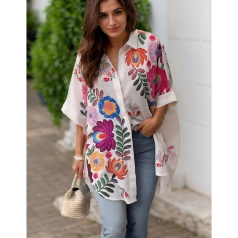 Rossella – Elegancka Koszula w Kwiatowy Wzór