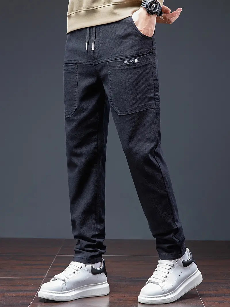 Jarrett – Eleganckie Spodnie Jogger z Troczkiem w Pasie